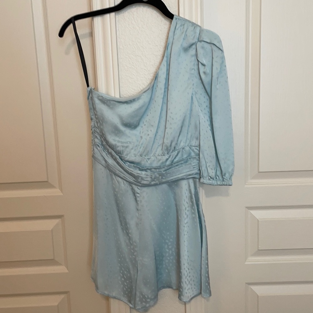 One shoulder silk romper